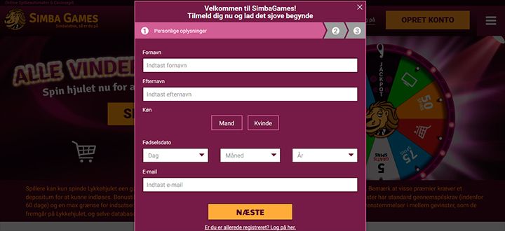 SimbaGames register